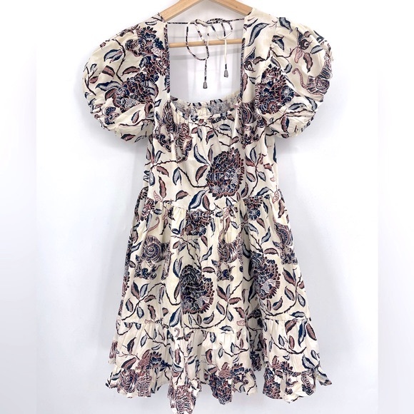 House of Harlow Puff Sleeve Dress Floral Ozzie Mini Dress Size Small - Picture 4 of 9
